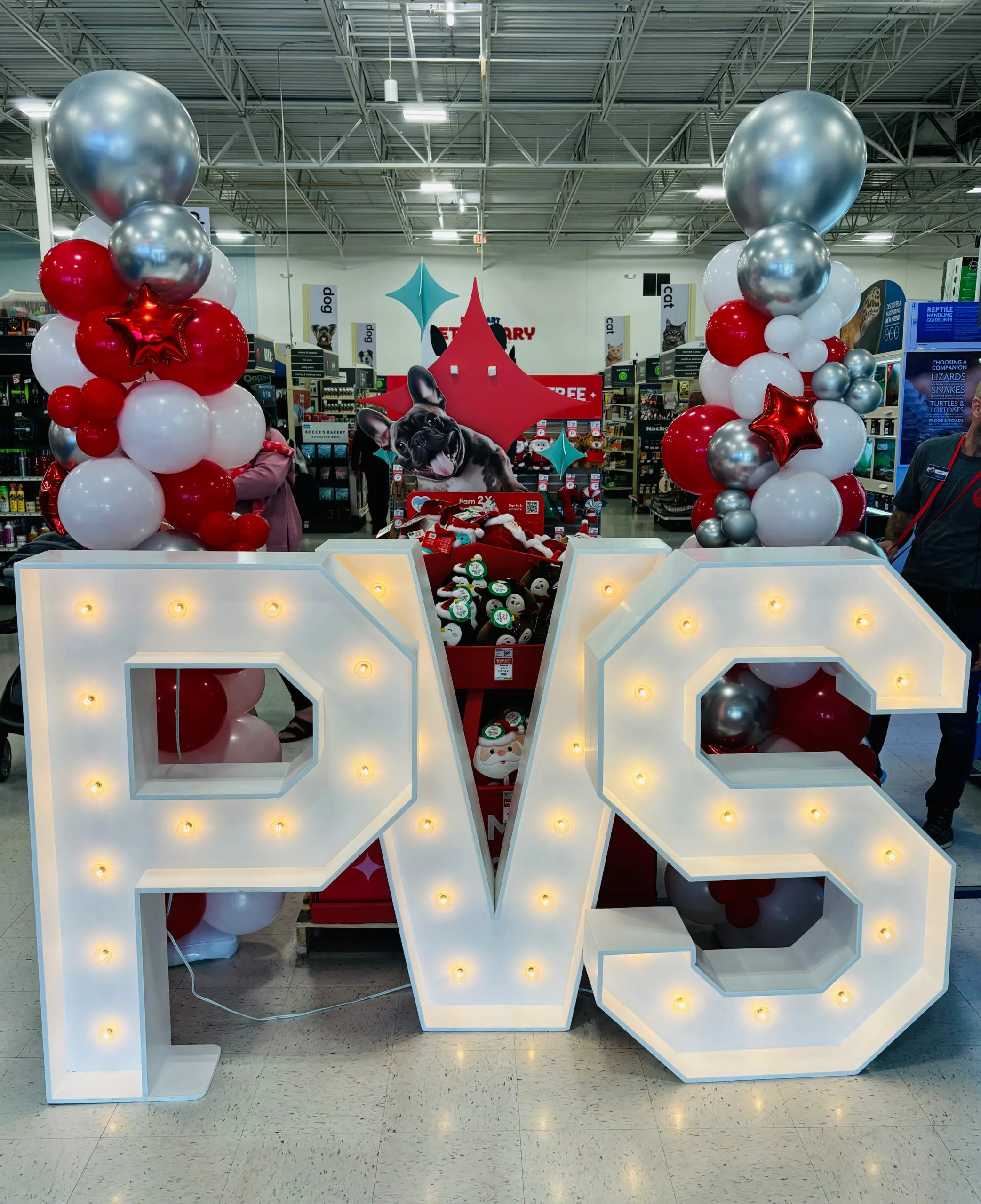 Light up PVS Sign with balloons
