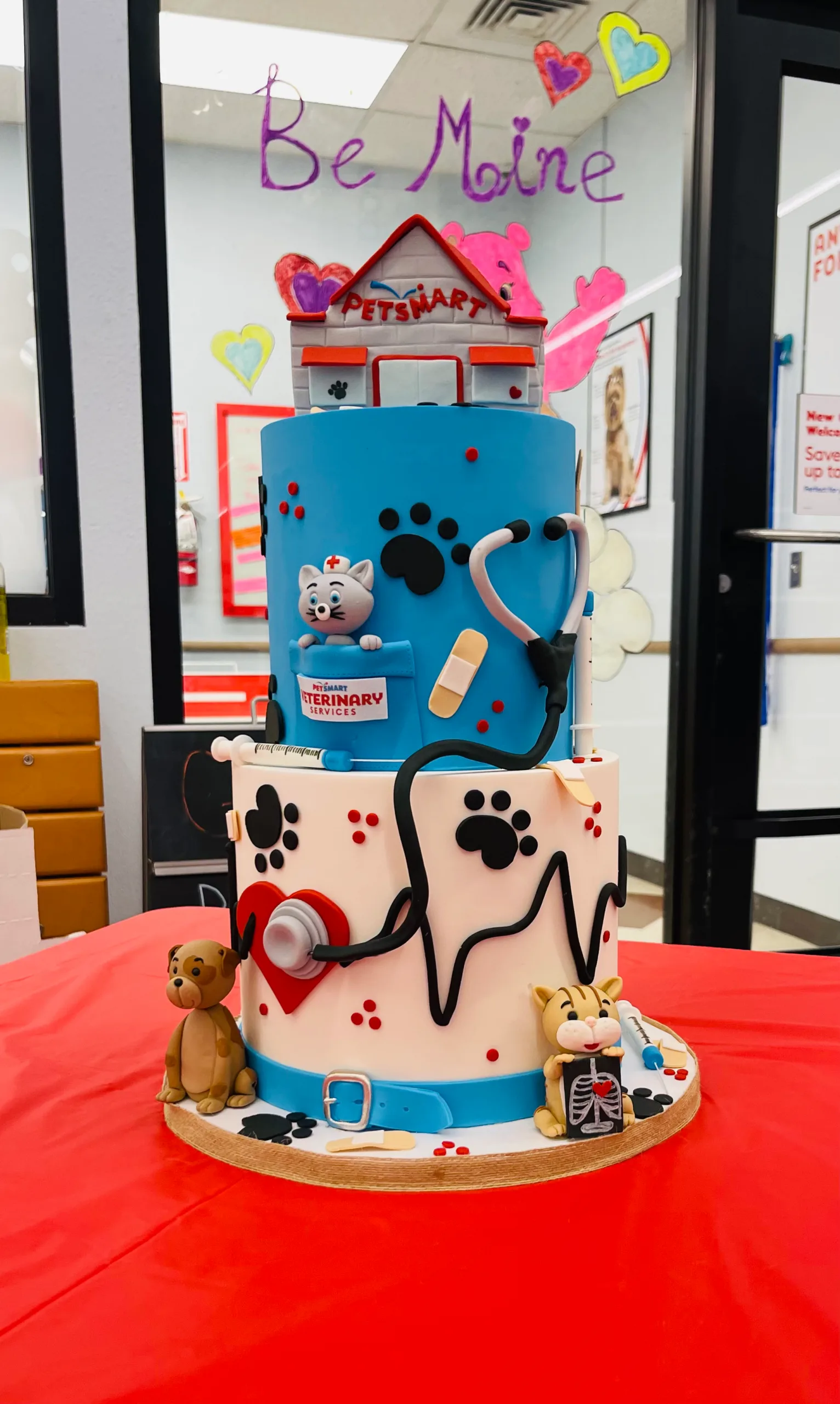 Closeup of the grand opening cake