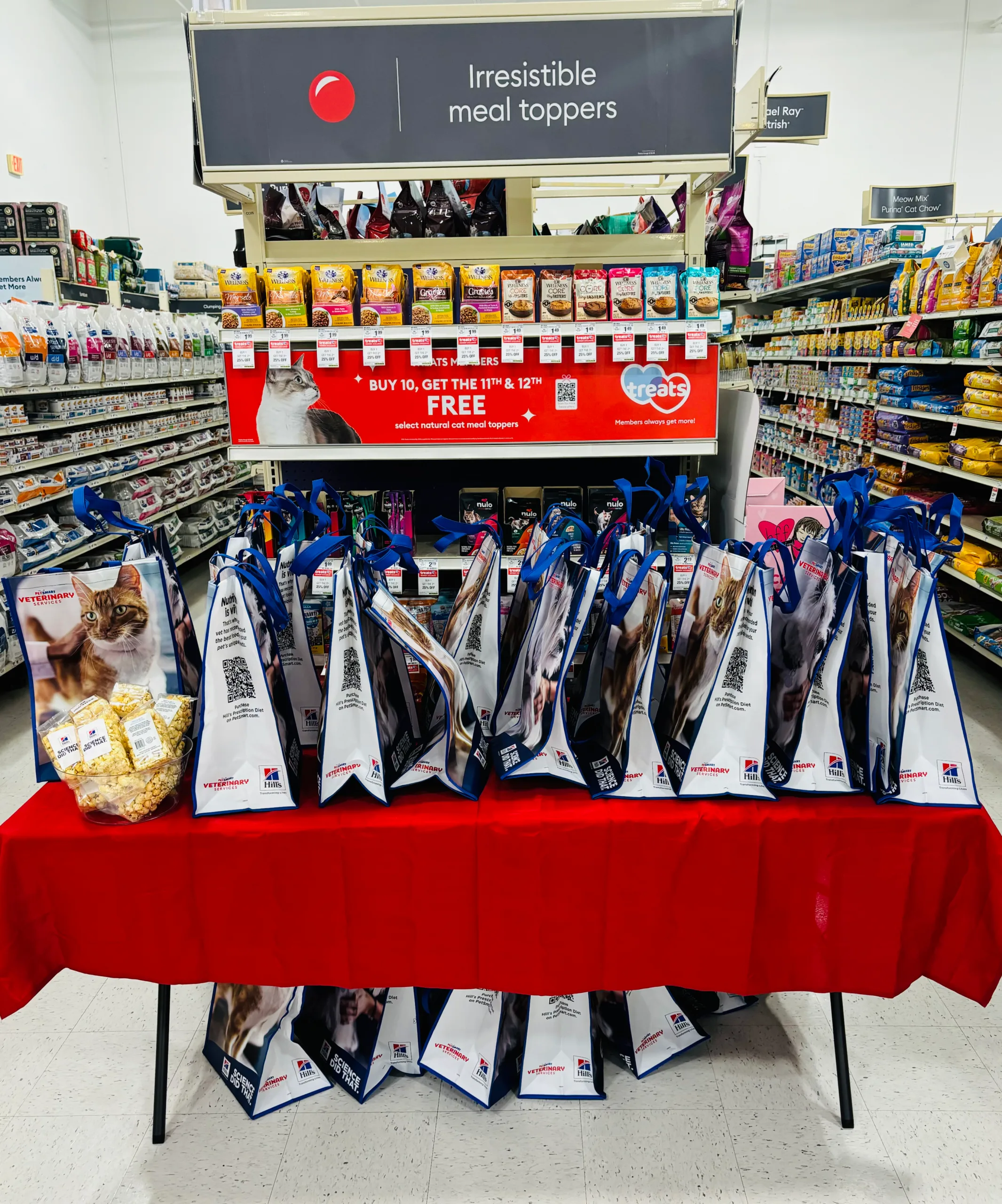 Bags of free stuff at grand opening