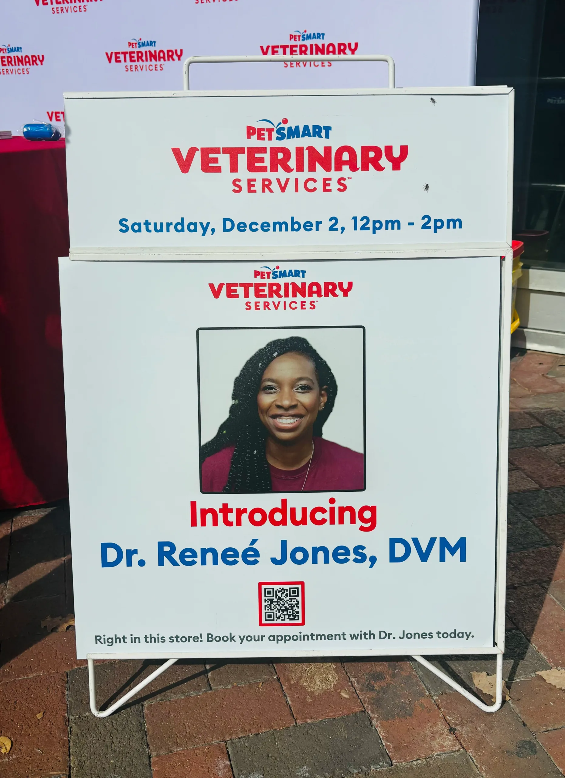 Sign introducing Dr. Renee Jones, DVM