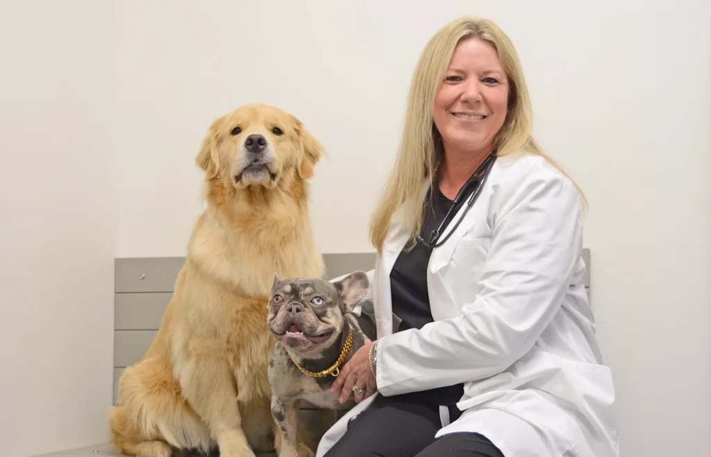 Dr. Katie Manning with patients Penelope and BamBam