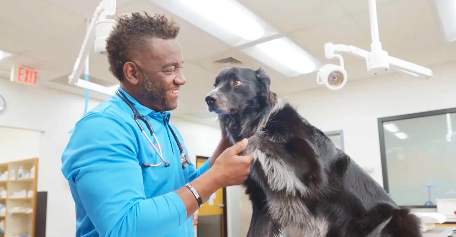 Dr. Hodges with patient Sadie